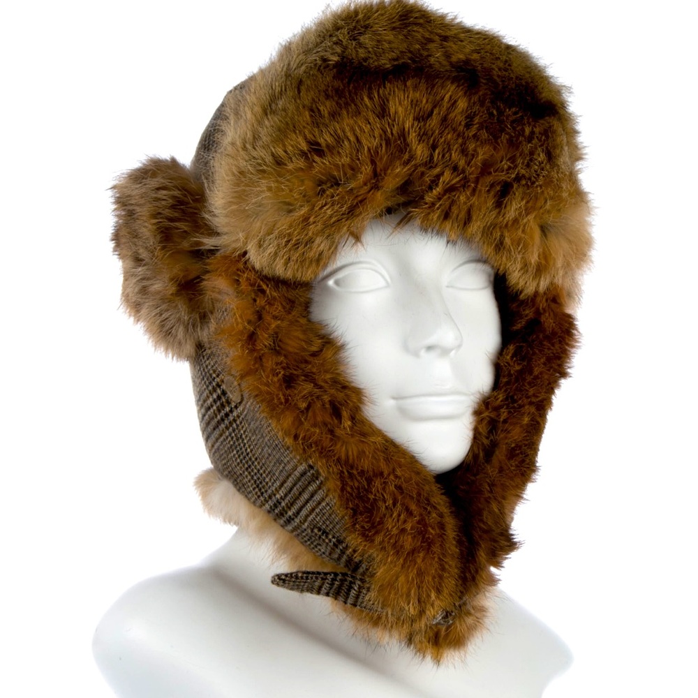 Men’s Hunter’s fur trimmed hat in size L/XL